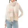 Marcus Adler Stripe Fringe Scarf In Blush