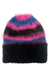 Marcus Adler Stripe Fuzzy Beanie In Lavender