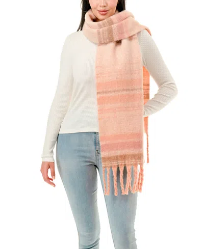 Marcus Adler Stripe Scarf In Peach