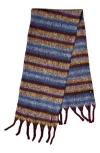 Marcus Adler Stripe Woven Fringe Scarf In Burgundy
