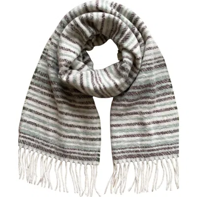 Marcus Adler Striped Tassel Scarf In Blue