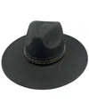 Marcus Adler Studded Band Wool Blend Panama Hat In Black