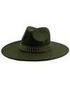 Marcus Adler Studded Band Wool Blend Panama Hat In Green