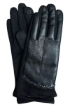 Marcus Adler Studded Faux Leather Touchscreen Compatible Gloves In Black