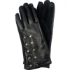 Marcus Adler Studded Faux Leather Touchscreen Compatible Gloves In Black