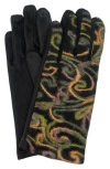 Marcus Adler Swirl Print Touchscreen Compatible Gloves In Green