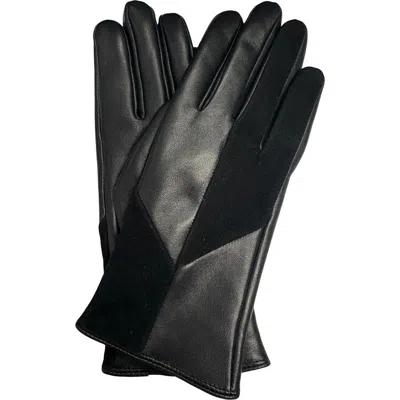 Marcus Adler Tech Suede & Leather Gloves In Black