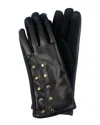 Marcus Adler Studded Faux Leather Touchscreen Compatible Gloves In Black