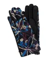 Marcus Adler Flower Print Knit Touchscreen Compatible Gloves In Multi