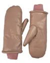 Marcus Adler Faux Leather Mittens In Brown