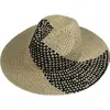 Marcus Adler Two-tone Straw Panama Hat In Natural/black