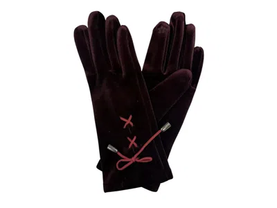 Marcus Adler Velvet Gloves In Burgundy