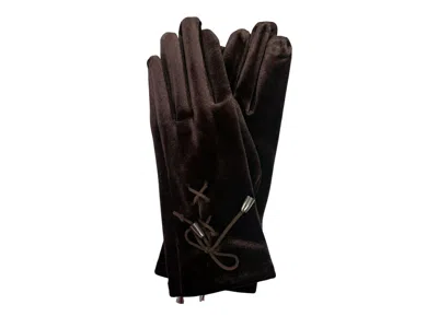 Marcus Adler Velvet Gloves In Dark Brown