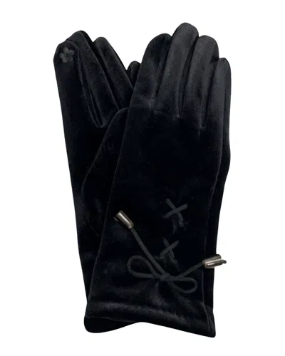 Marcus Adler Velvet Lace-up Tech Glove In Black