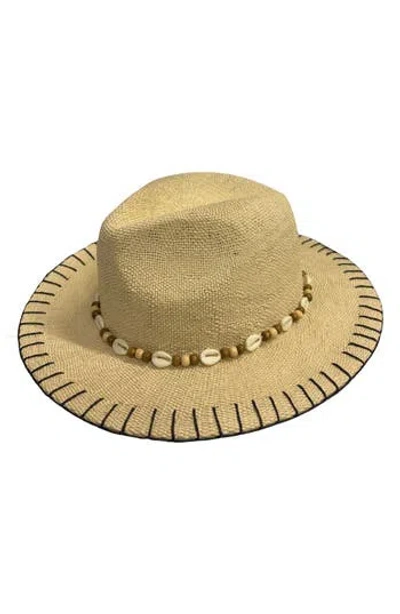 Marcus Adler Whipstitch Panama Hat In Brown