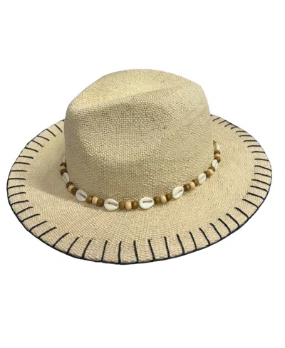 Marcus Adler Whipstitch Straw Panama Hat In Green