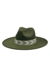 Marcus Adler Geo Print Band Felt Panama Hat In Olive