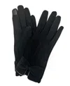 Marcus Adler Women's Bow Jersey Touchscreen Glove With Fleece Lining In Black