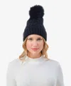Marcus Adler Women's Cable Knit Pom Beanie With Cuff In Black