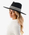 Marcus Adler Women's Chevron Trim Wool Blend Panama Hat In Black