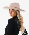 Marcus Adler Women's Chevron Trim Wool Blend Panama Hat In Tan