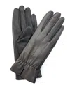Marcus Adler Women's Cinched Wrist Faux Leather Touchscreen Glove In Gray