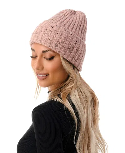 Marcus Adler Women's Confetti Cuff Ultra Soft Beanie In Dustpink