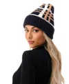 Marcus Adler Women's Cozy Plaid Beanie With Cuff Detail In Black