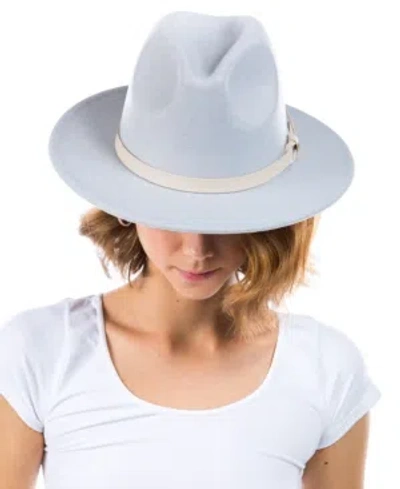 Marcus Adler Women's Faux Leather Knotted Band Wool Blend Felt Hat In Blue