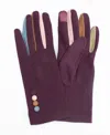 Marcus Adler Women's Finger Pop Color Jersey Touchscreen Glove In Burgundy