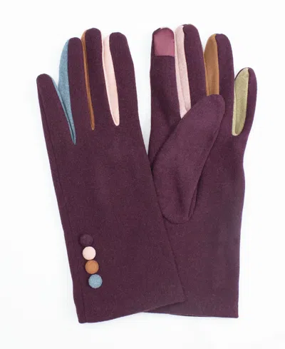Marcus Adler Women's Finger Pop Color Jersey Touchscreen Glove In Burgundy