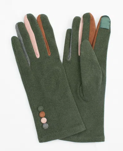 Marcus Adler Women's Finger Pop Color Jersey Touchscreen Glove In Olive