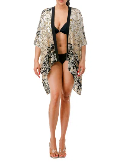 Marcus Adler Women's Floral Kimono In Black