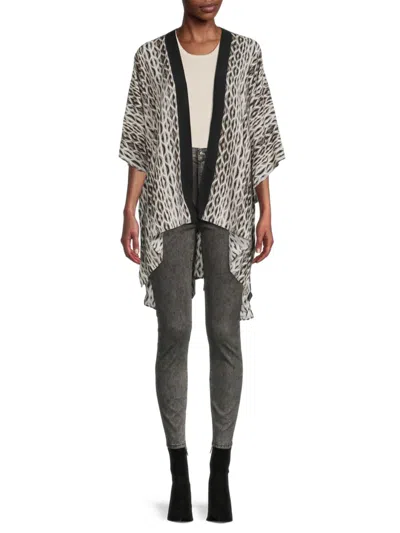 Marcus Adler Women's High Low Geometric Kimono In Gray