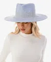 Marcus Adler Women's Lace Trim Wool Blend Panama Hat In Blue