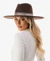 Marcus Adler Women's Metallic Trim Wool Blend Panama Hat In Brown