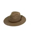 MARCUS ADLER WOMEN'S PACKABABLE PANAMA HAT WITH SUEDE TRIM