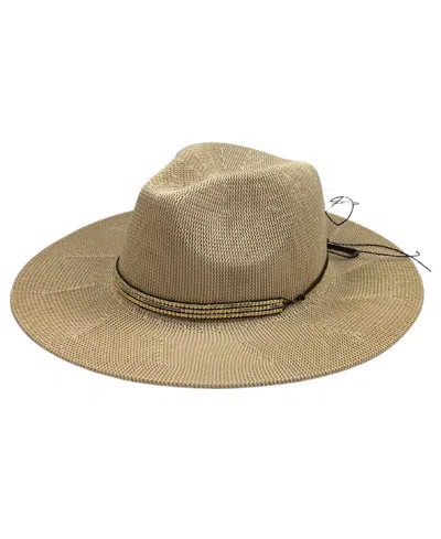 MARCUS ADLER WOMEN'S PACKABLE PANAMA HAT WITH BEADED TRIM