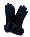 Marcus Adler Women's Plush Cuff Thinsulate Lined Velvet Gloves In Black