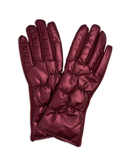 Marcus Adler Women's Puffer Gloves In Burgundy