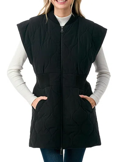 Marcus Adler Women's Quilted Zip Vest In Black