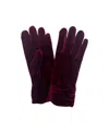Marcus Adler Women's Rouched Cuff Thinsulate Lined Velvet Glove In Burgundy