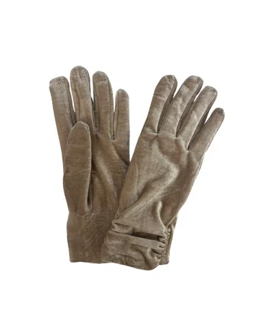 Marcus Adler Women's Rouched Cuff Thinsulate Lined Velvet Glove In Champagne