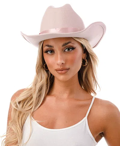 Marcus Adler Women's Short-brim Cowboy Hat With Satin Trim In Pink