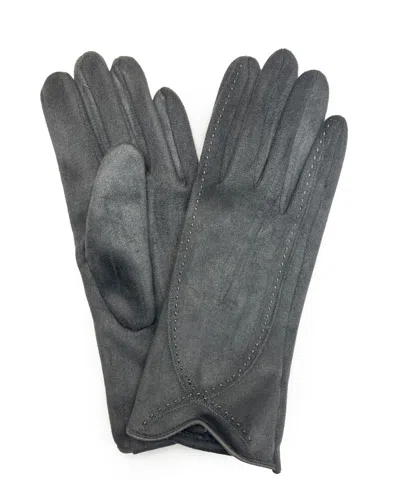 Marcus Adler Women's Stitched Faux Suede Touchscreen Glove In Gray