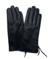 Marcus Adler Women's Stitched Genuine Leather Touchscreen Glove In Black