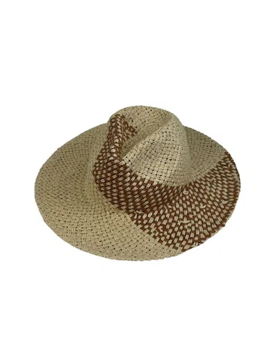 Marcus Adler Women's Straw Panama Hat With Color Detail In Gray