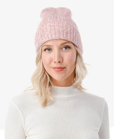 Marcus Adler Women's Stretch Ribbed Knit Cuff Beanie In Pink
