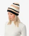 Marcus Adler Women's Stripe Ribbed Knit Cuff Beanie In Black