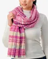 Marcus Adler Plaid Scarf In Bright Pink